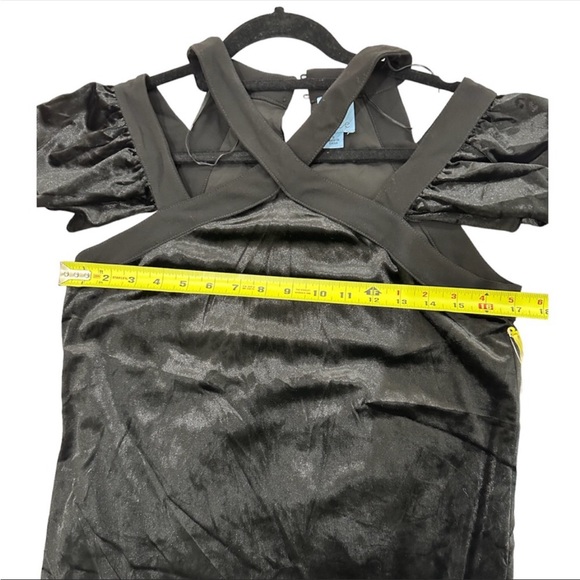 NWT CeCe Black Velvet Mini Dress - Picture 7 of 7